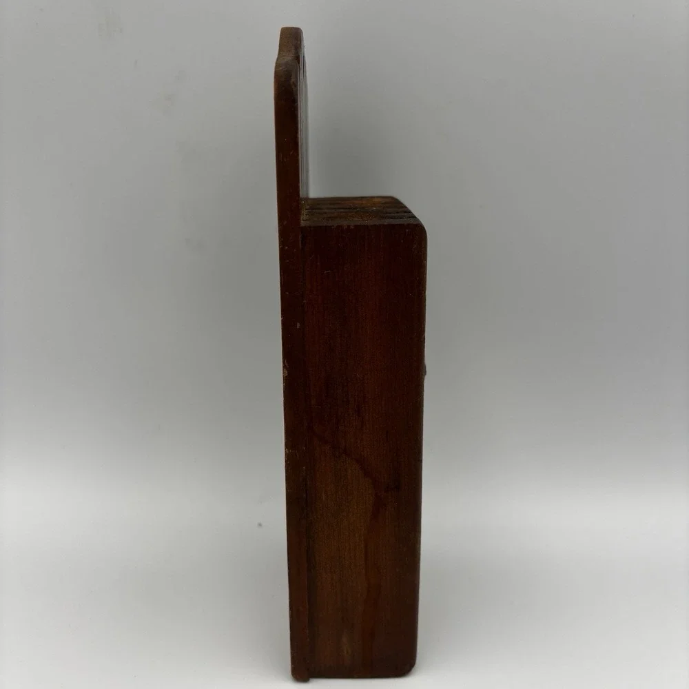 Vintage Victor Goldman Wood Knife Holder Copper Rooster Accent 5-Slots WallMount